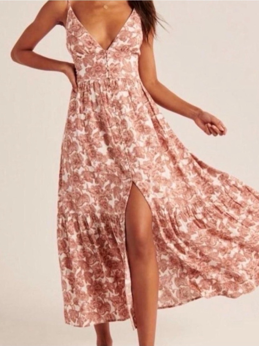 Abercrombie & Fitch Pink Floral Maxi Dress